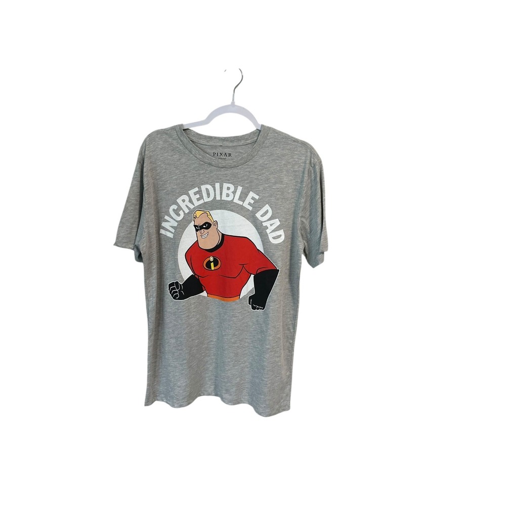 Pixar Incredibles Dad Graphic‎ Tee Fathers Day Gift Gray Mens L